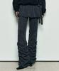 Nigaennikol Shirring Layered Skirt Pants_Charcoal