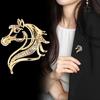 Shining Horse Head Decorative Pin Brooch Premium Alloy Material Crystal Accents Versatile For Daily Occasions Party