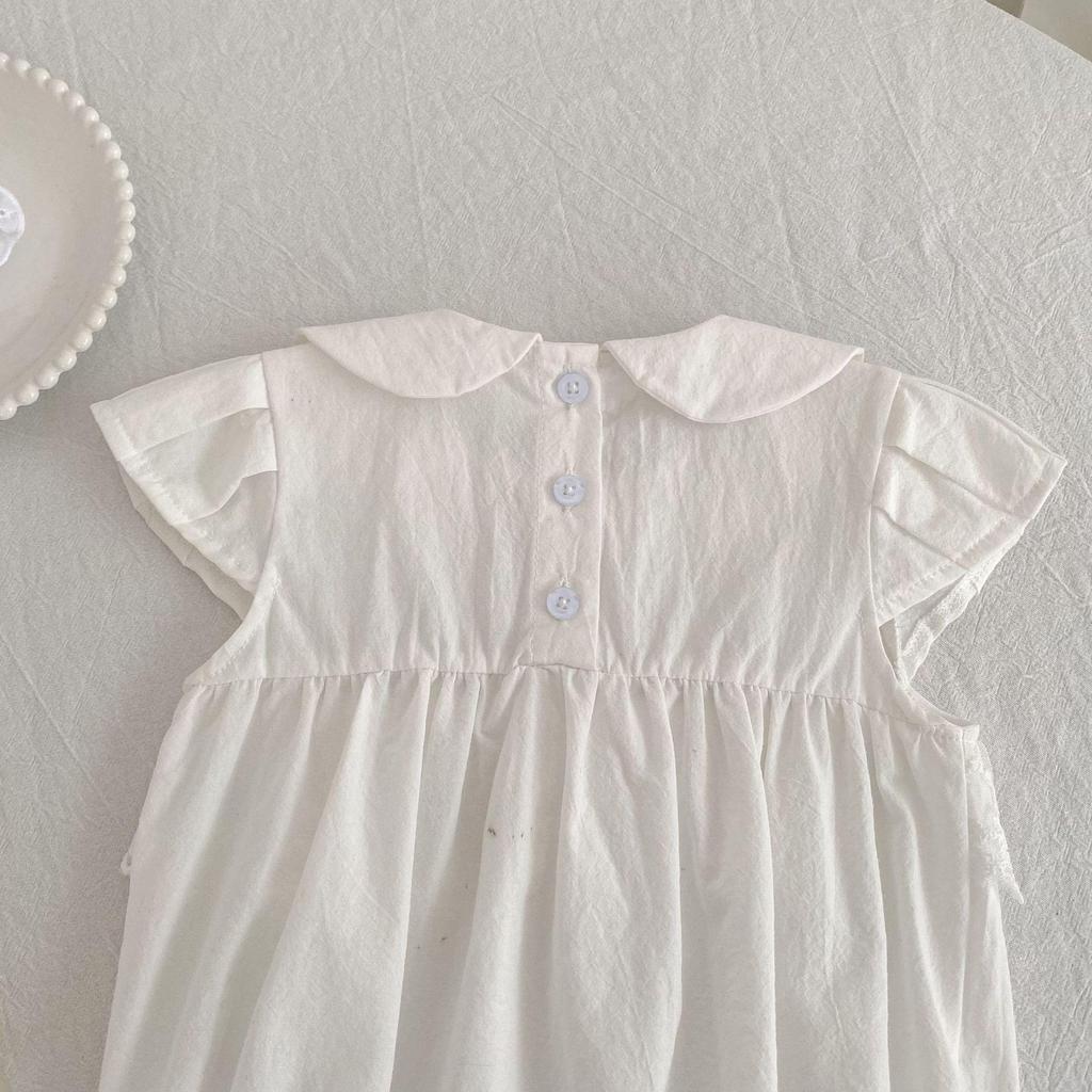 Girls' French Floral Smocked Sleeveless Dress & Baby Bodysuit Set for Sisters