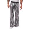 Men's Sequin Flared Trousers Shiny Hip-Hop Disco Pants Elastic Waist Retro Wide Leg Pants for Stage Performance Night Club Bar Dance