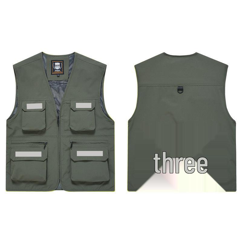 Individuelle reflektierende Arbeitsweste mit mehreren Taschen für Damen und Herren, geeignet für alle Jahreszeiten und ideal für Gruppenkäufe & Fotografie.