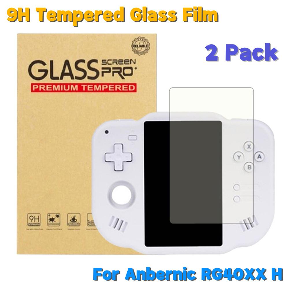 For Anbernic RG40XX H Tempered Glass Screen Protector 2 Pack HD Tempered Screen Film Protectors 9H Tempered Glass Film