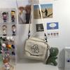 Borsa quadrata piccola in tela moda donna versione coreana pacchetto per cellulare diagonale multifunzionale con cane carino con una spalla