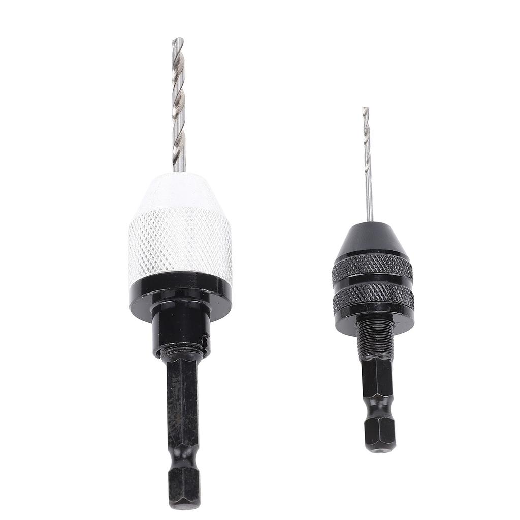 2PCS Keyless Drill Chucks with 10PCS Bits 1/4 Inch Hex Shank Drill Chuck Fast Change Converter Exten