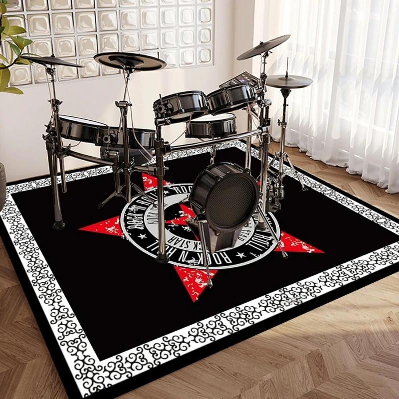 Drum Carpet Rug Soundproof Blanket Professional Rectangle Electronic Jazz Kit Floor Mat For Bass Drum Musical Instrument Mat