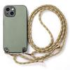 Aramid Fiber Pattern Leather Phone Case for iPhone 17 Air 16 15 Pro Max 16e 14 Plus 11 12 13 Chain Crossbody Lanyard Cover XL012