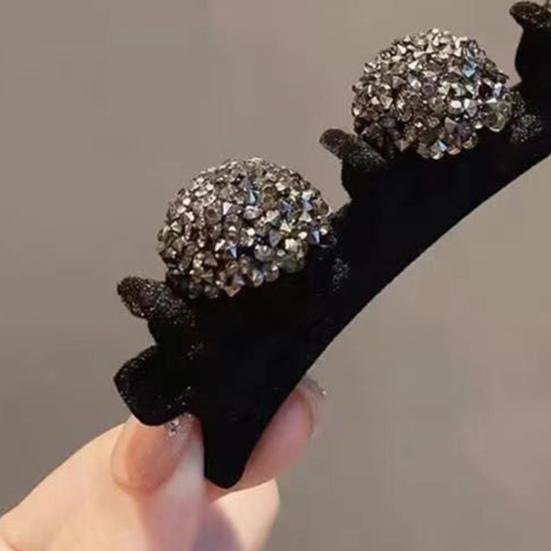 2/6Pcs Braided Hair Clips Sparkling Rhinestone Heart Decor Hair Pins Girl Faux Crystal Stone Braided Hair Accessories