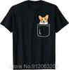 Corgi In Pocket Unisexs Clothing Dog Lover Oversized Tshirt Kawaii Raunisex Anime Dogcorgi Fitness T Shirt Noodles Drk Cotton Tshirt