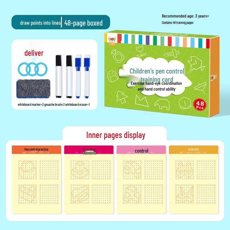 Erasable Pen Control Practice Cards for Preschoolers: Early Education Focus & Fun Puzzle Toys for Ages 2-4