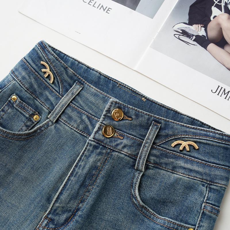 Women's High-Waisted Micro-Flared Jeans - New Spring/Autumn 2024 Retro Slimming Style