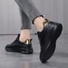Fashionable and Casual New Leather Waterproof and Anti Slip Thick Soled Letter Sports and Leisure Running Plus Size Women's Shoes