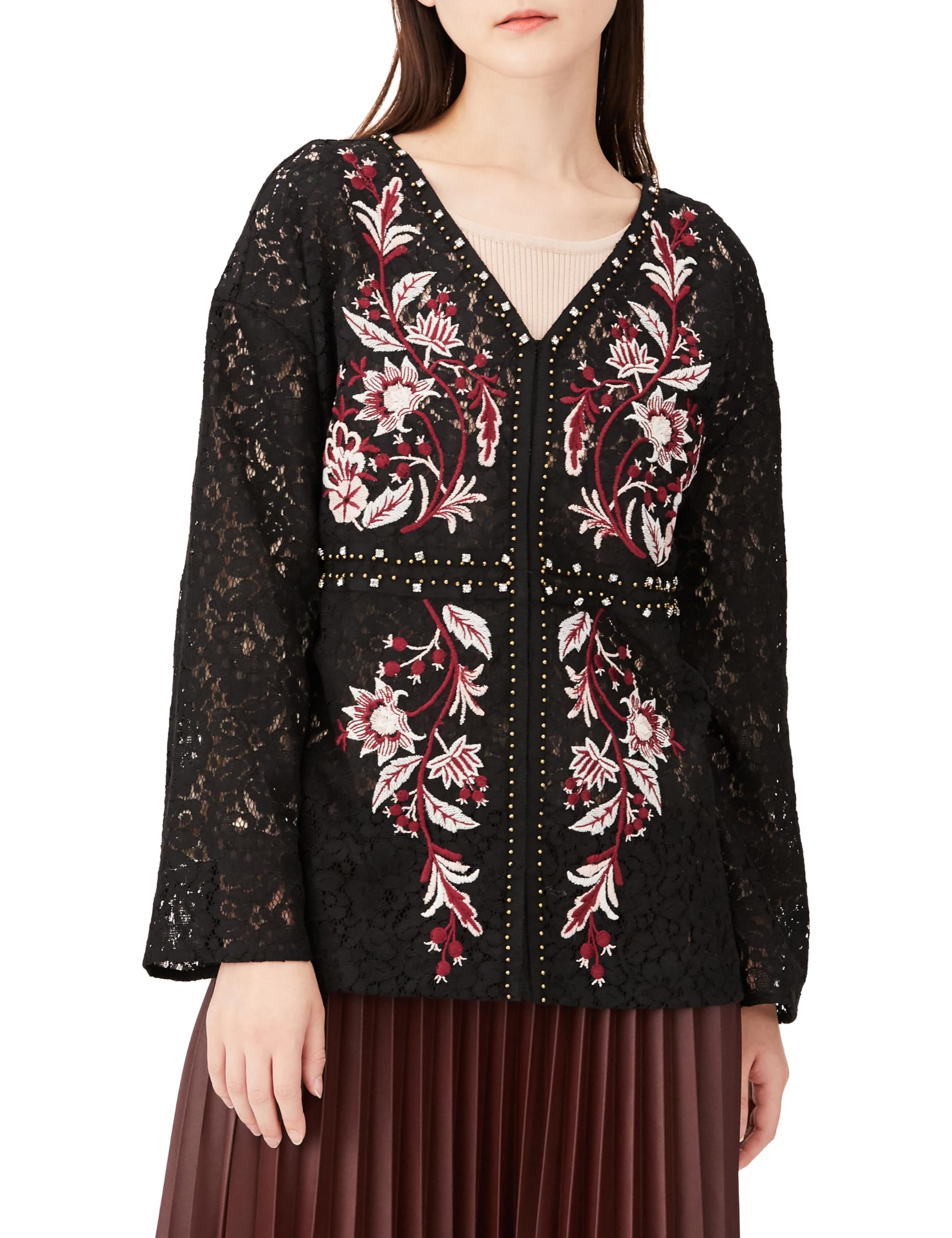 

2023AW Lace Embroidery Top 27 Black [Grace Continental] Women s