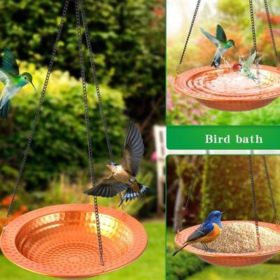 Hanging Bird Bath Feeding Station Wildbird Drinking Deck Feeder Water Bowl for Park Balcony