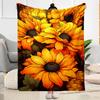 1pc Sunflower Initial blanket Soft and Warm for Sofa Office Camping Travel Livingroom Great Gift for Friends and Family Comfortable