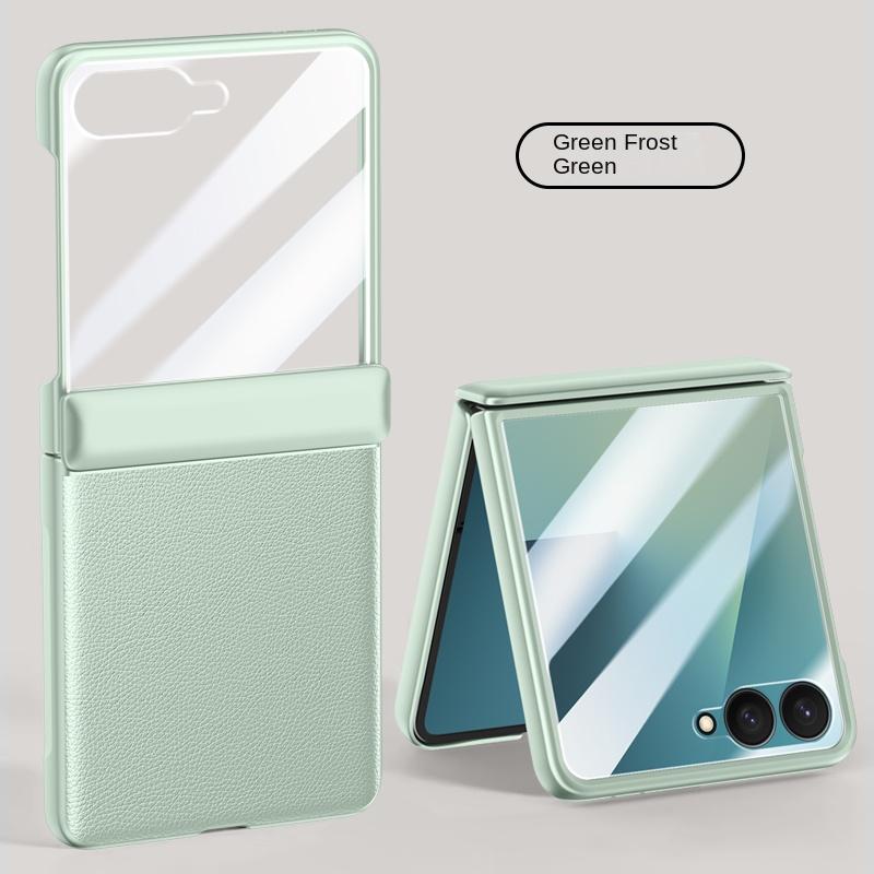 

For Samsung Galaxy Z Filp 7 Plain Skin Sensitive Electroplating Hinge HD Tempered Glass Film Anti-Drop and Non-Slip Phone Case For Galaxy Z Flip 7