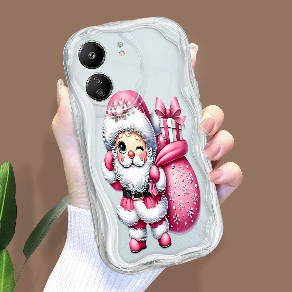 Cute Cartoon Pattern Cream Texture Casing Wavy Edge Soft Silicone Cover Phone Case for Xiaomi Redmi