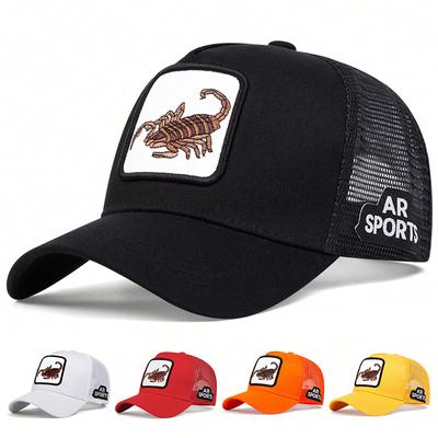 Cappellino da baseball regolabile unisex con ricamo scorpione, cappelli da sole alla moda per primavera estate, cappellini da golf, da viaggio all'aperto per donna uomo