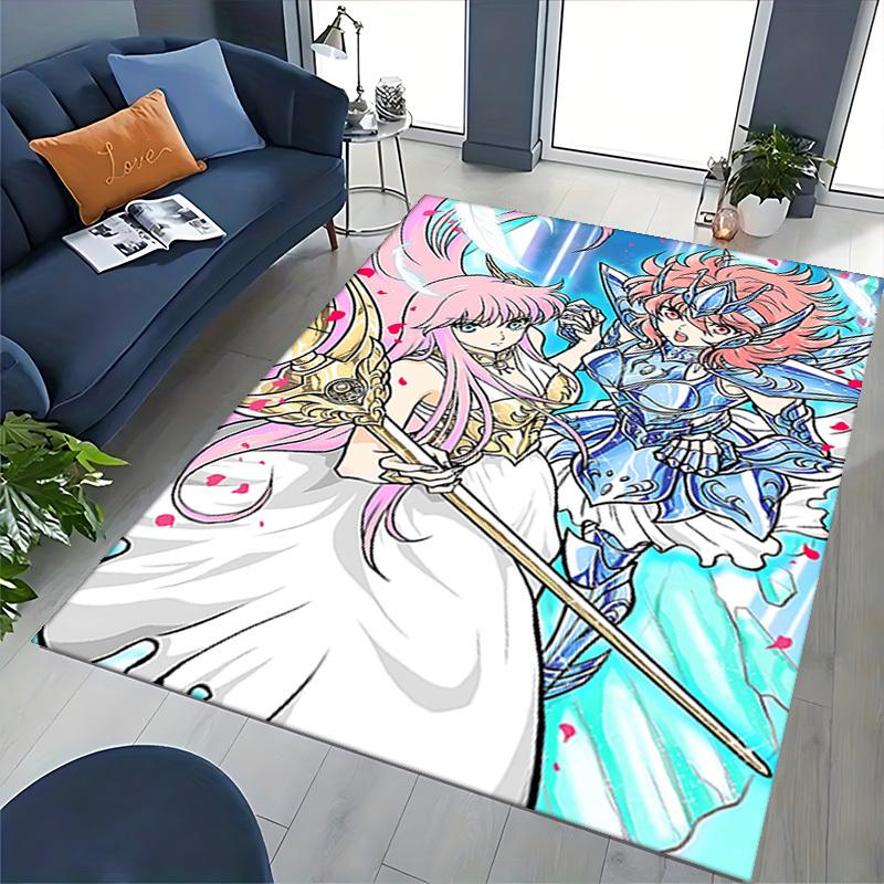 1pc Office Chair Mat - Saint Seiya Athena & Phoenix Ikki Decorative Rug for Home, Office, Living Room, Bedroom, Non-Slip Carpet Suitable for All Seaso