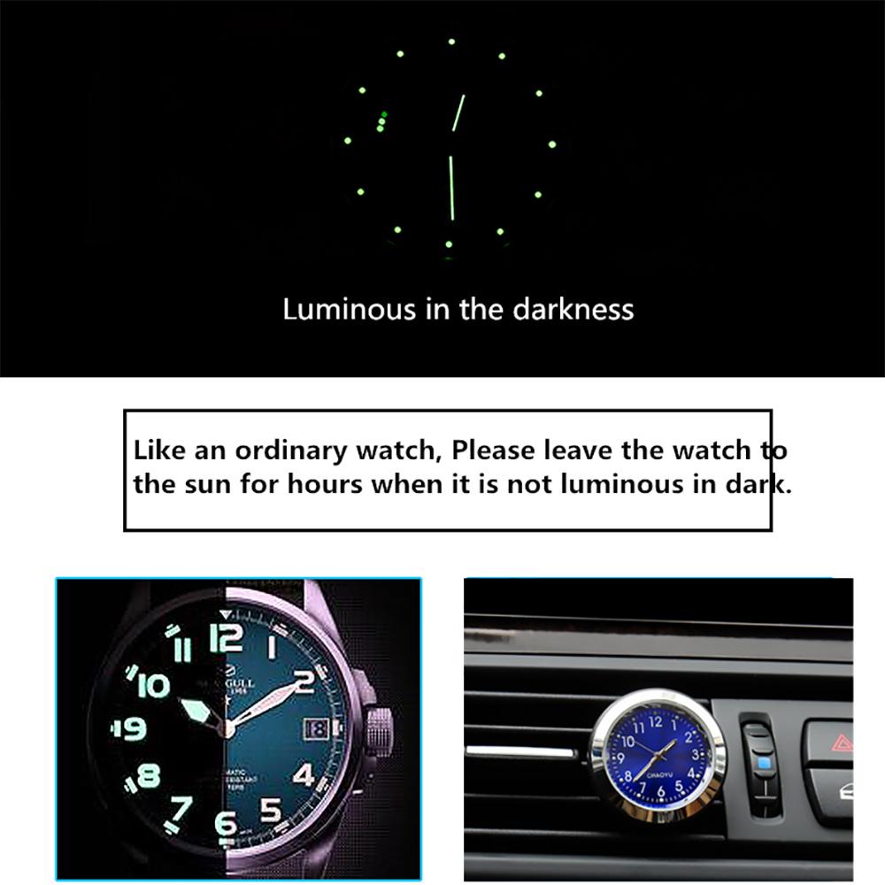 Car Clock A/C Vent Clip Perfume Refill Storage Reservoir Quartz Watch Styling 1P