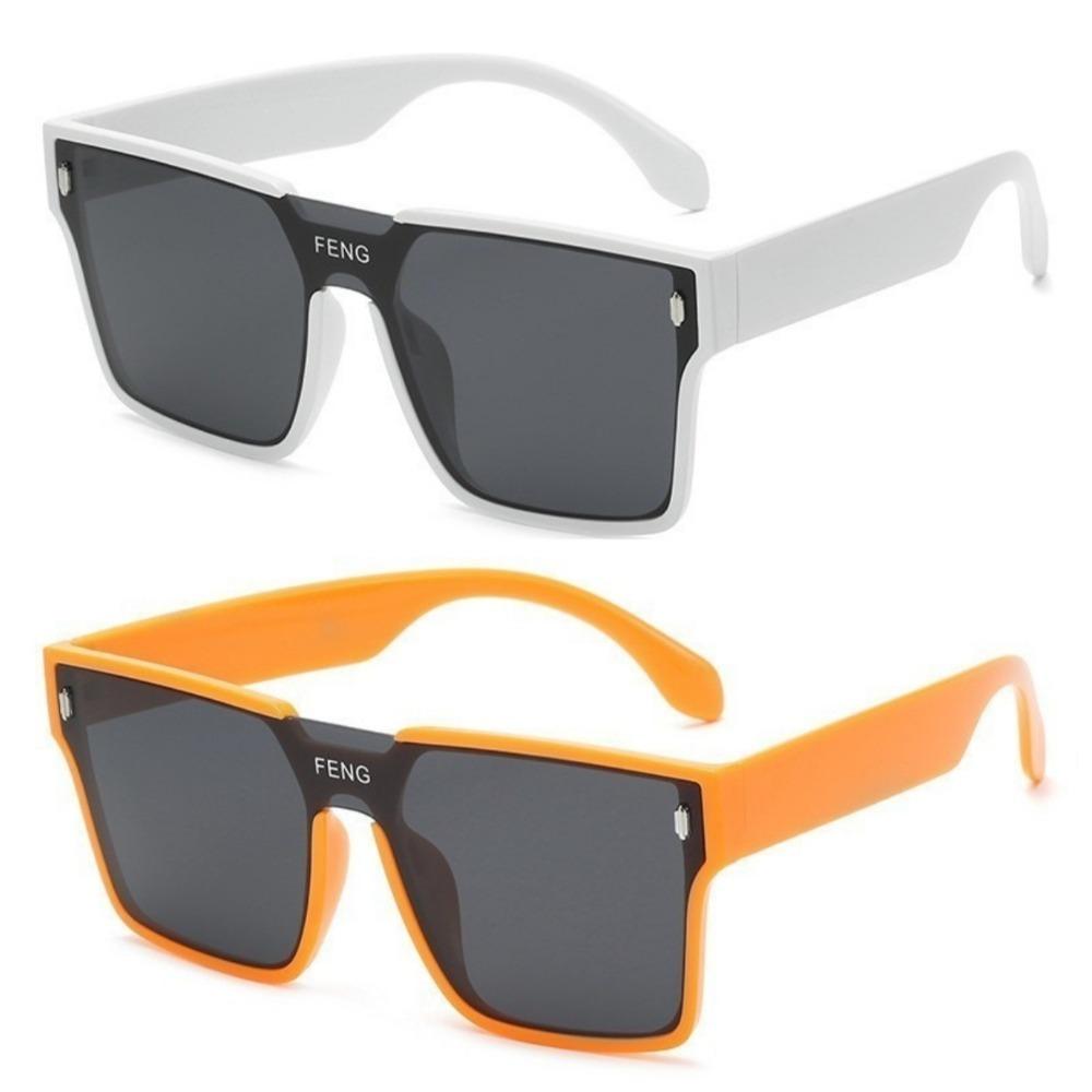 Retro Korean One-piece Large-frame Windproof Sunglasses Women's Retro Ins Yellow Glasses Men's Driving UV400