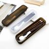 Wood Grain Handle Wooden Chopsticks Set Japanese Style Two-Piece Tableware  Student Use