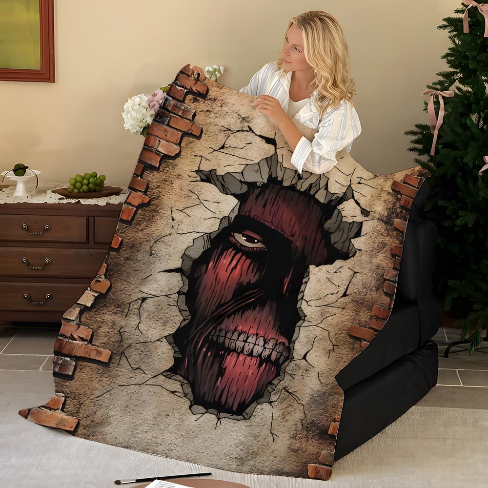 Anime A-Attack o-on T-Titan Throw Flannel Blanket, Soft Warm, Durable & Washable cute Cool
