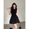 Sleeveless Vest Dress Children's Summer New Casual Women's Small Black Dress Shows Figure Temperament and Thin Short Skirt