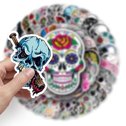 Graphic Skull Sticker Set 50 Pieces Death Design for Bikes, Helmets, Skateboards, etc.