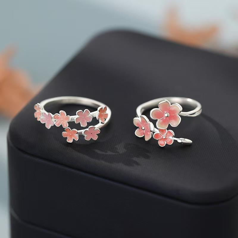 Adjustable Rings Elegant Minimalist Rings Gradient Flower Ring Opening Rings Women Jewelry