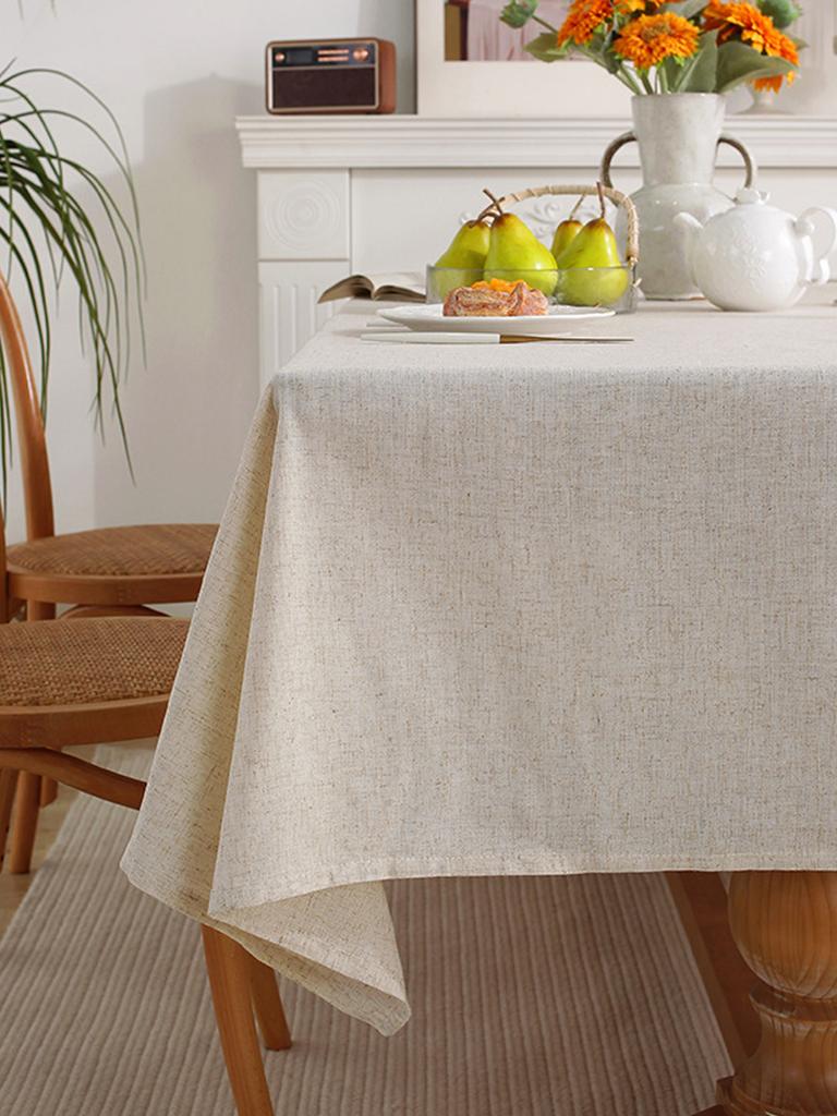1Pc Nordic Modern Simple Plain Color American Polyester Tablecloth, Coffee Table Tablecloth, Home Decoration Dining Table Fabric