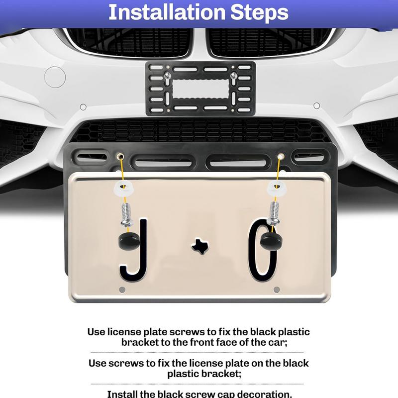 Sturdy Front License Plate Frame Car Registration Plate Holder Heavy Duty Car License Plate Bracket Vehicle Supplies
