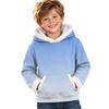 Kids Gradient Long Sleeve Hooded Top Casual Pullover Sweatshirt for Boys and Girls