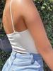 Damen Mode Einfarbiges Trägertop Sommer Sexy Plissiertes Hohlbandagen Freiliegendes Bauchnabel Top Y2k Crop Top
