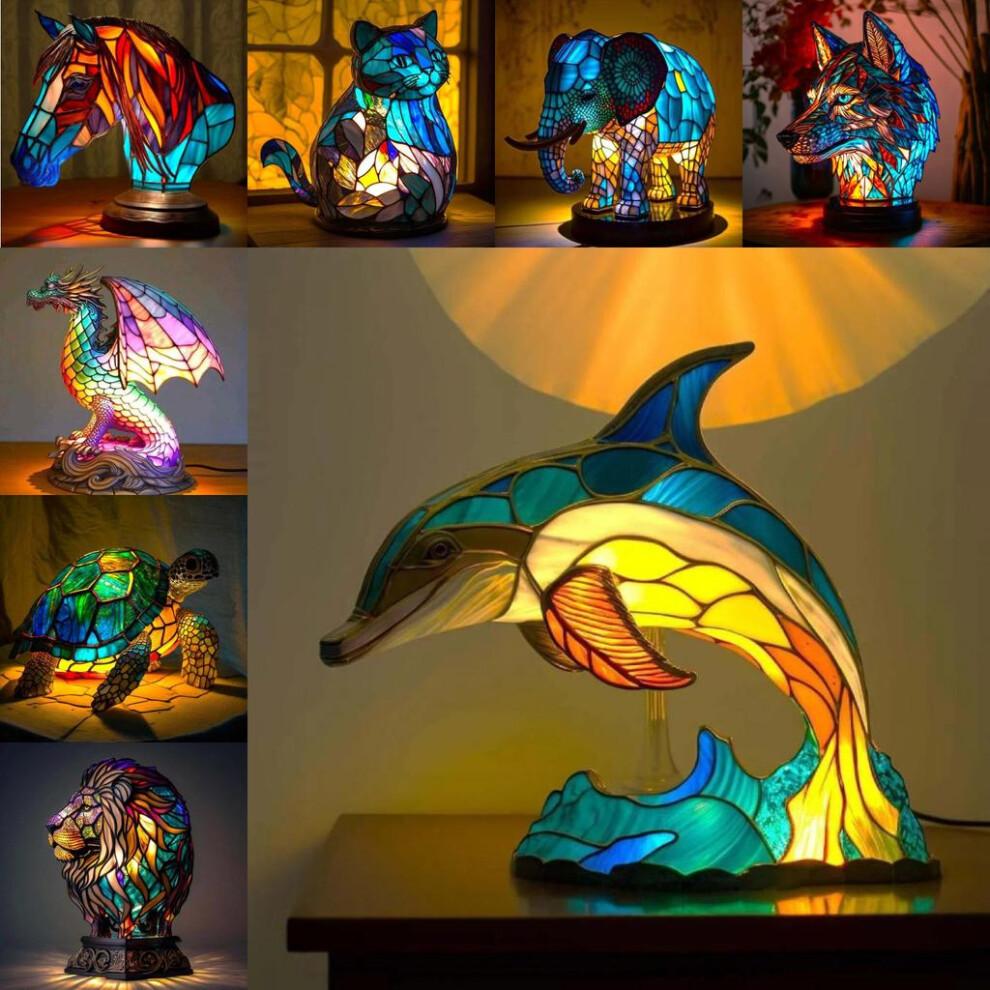 (Sea Turtle)Bebetter Flat Metal Tabletop Decoration Home Animals Table Lamp Supplies Series