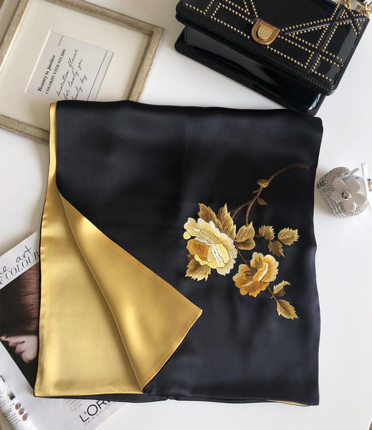 Real Silk Scarf Shawl   Suzhou Embroidered Fashion Elegant Pashmina Wrap Gift  Wife Mother Girlfriend Women  100% Silk Scarf