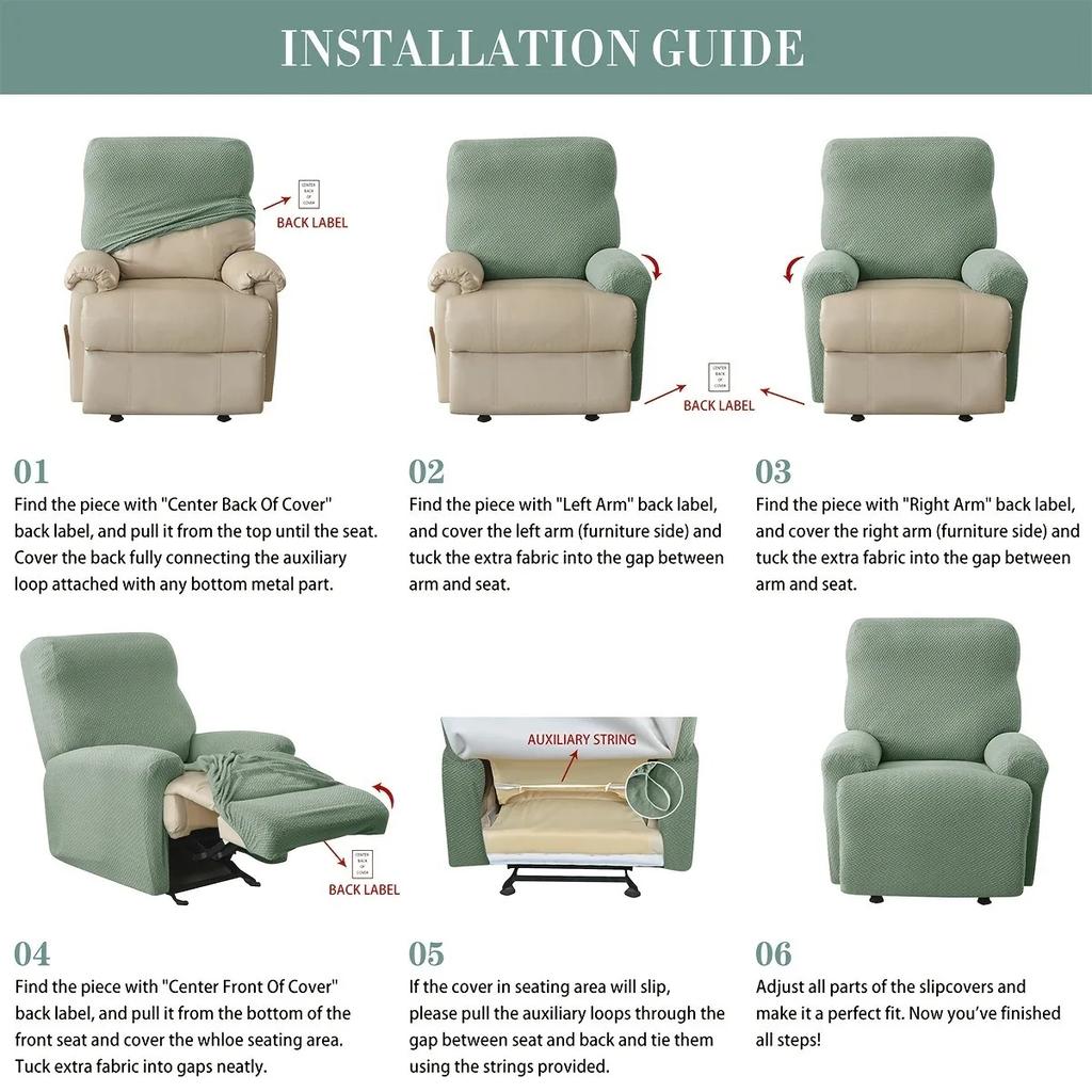Elastic Single Sofa Cover Stretch Chair Cover for Recliner Chair Slipcover for Living Room Recliner Protector with Protector