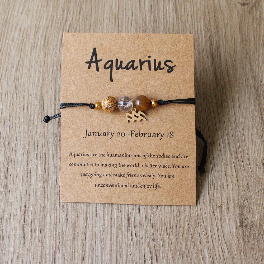 US Aries Taurus Gemini Cancer Leo Virgo Libra Scorpio Sagittarius Capricorn Aquarius Pisces Gifts for Women Zodiac Bracelet