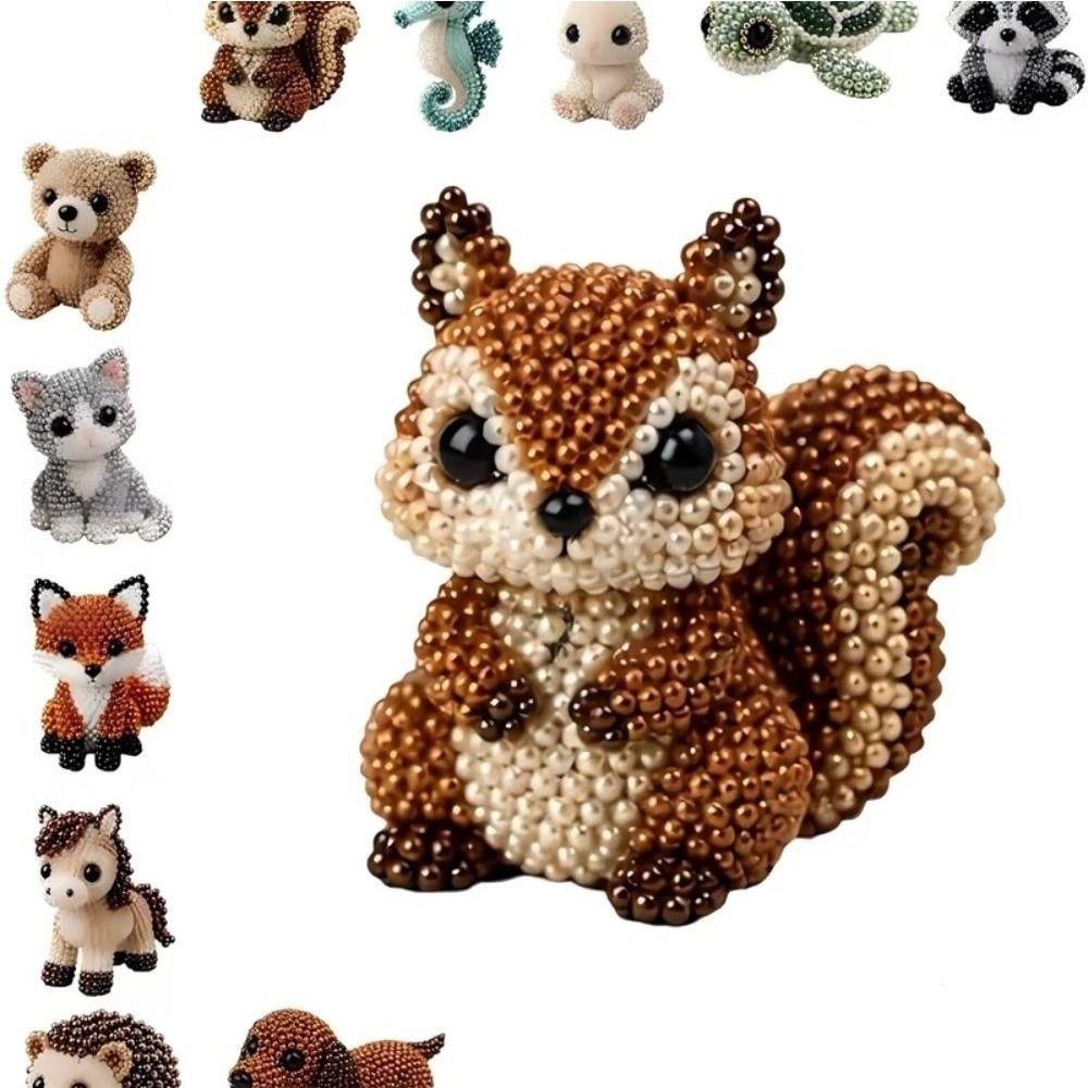 Handmade Bead Weaving Kit Animal Shape 3D Beaded Ornament Set DIY 3D Beaded Animal Kit Home Decor