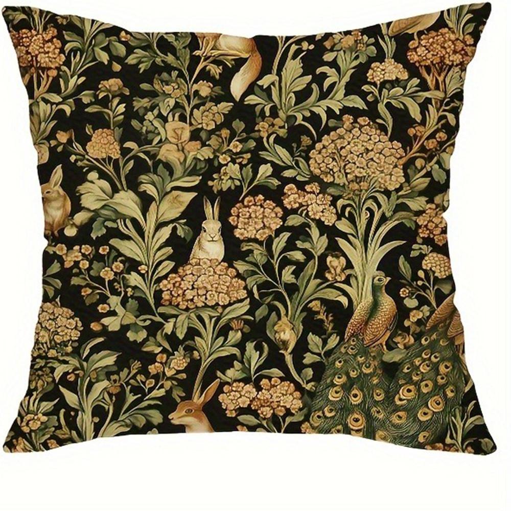 

Ретро цветочный сова птица узор печать наволочка гостиная диван подушка чехол дом спальня комната украшение 16x16in 40x40cm