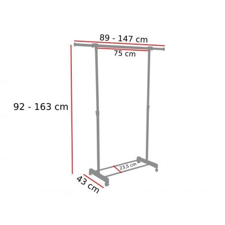 Otto White Freestanding Clothes Rack On Wheels - Single