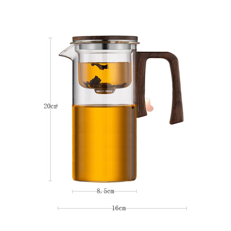 High-grade Home Tea Pot One Click Tea Water Separation Stainless Steel Tea Strainer Glass Teapot Filter Kettle For Office