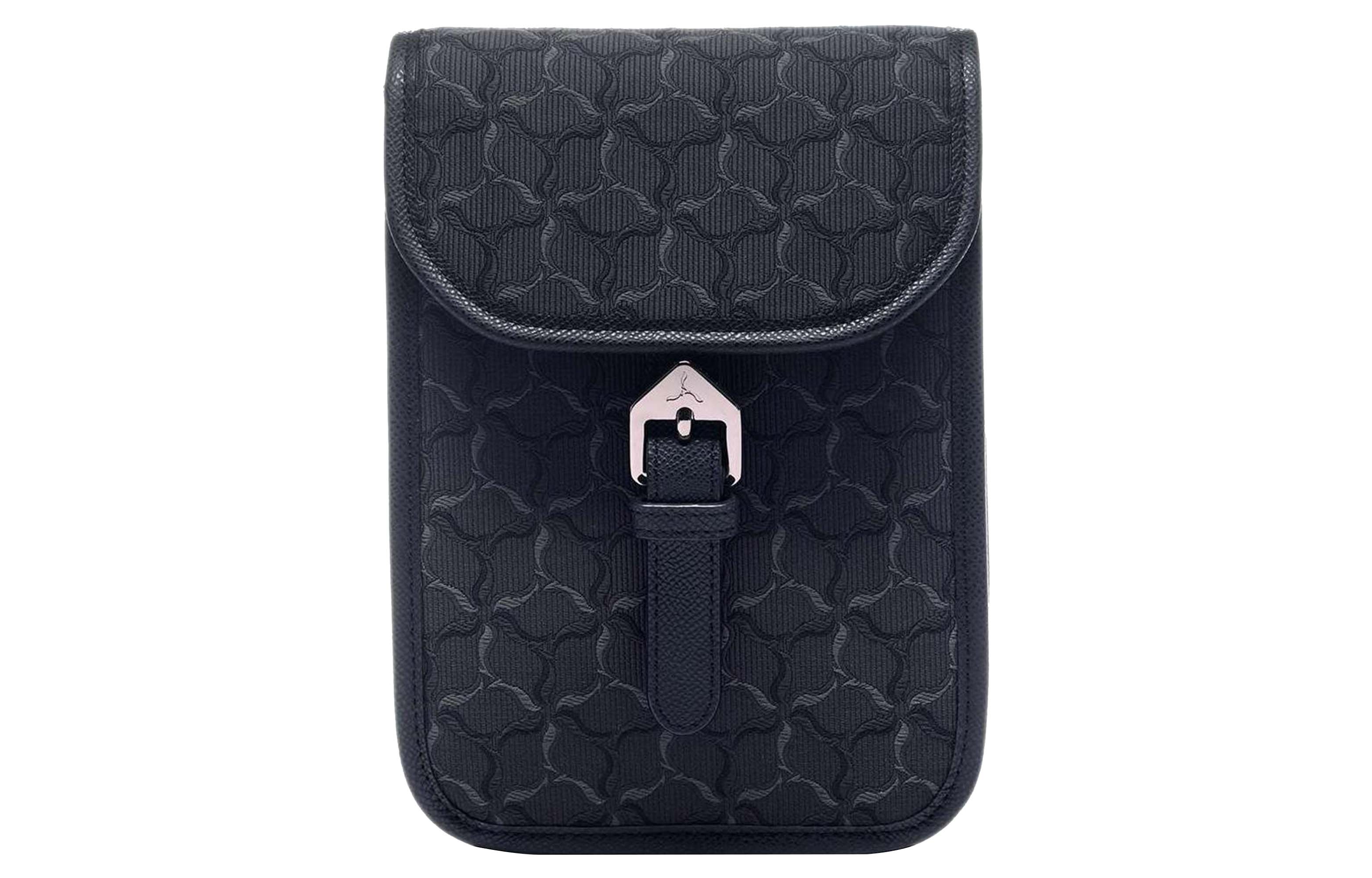 LI NING 1990 Cow Leather PU Shoulder Bag, Crossbody Bag Regular Unisex Black ABDS292-2