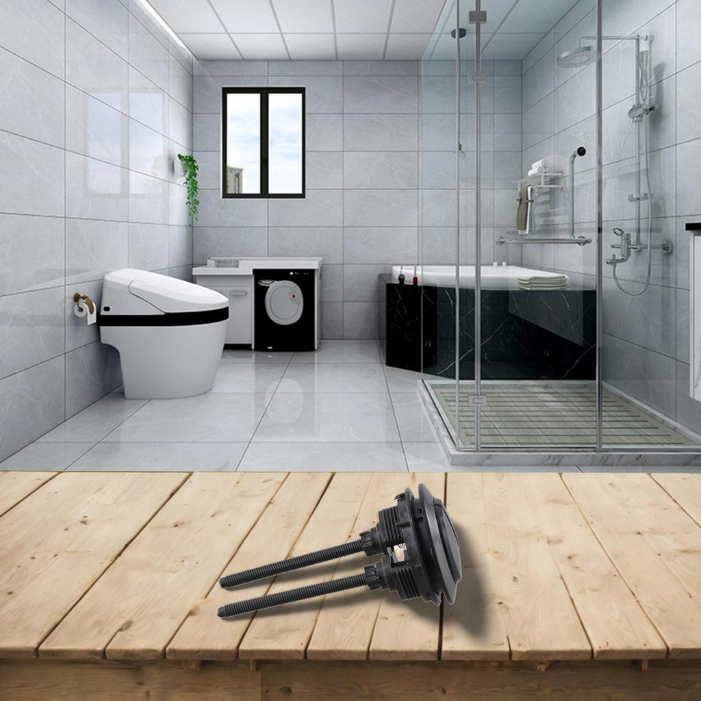 Round Black Toilet Flush Button for Efficient Water Usage in Bathrooms