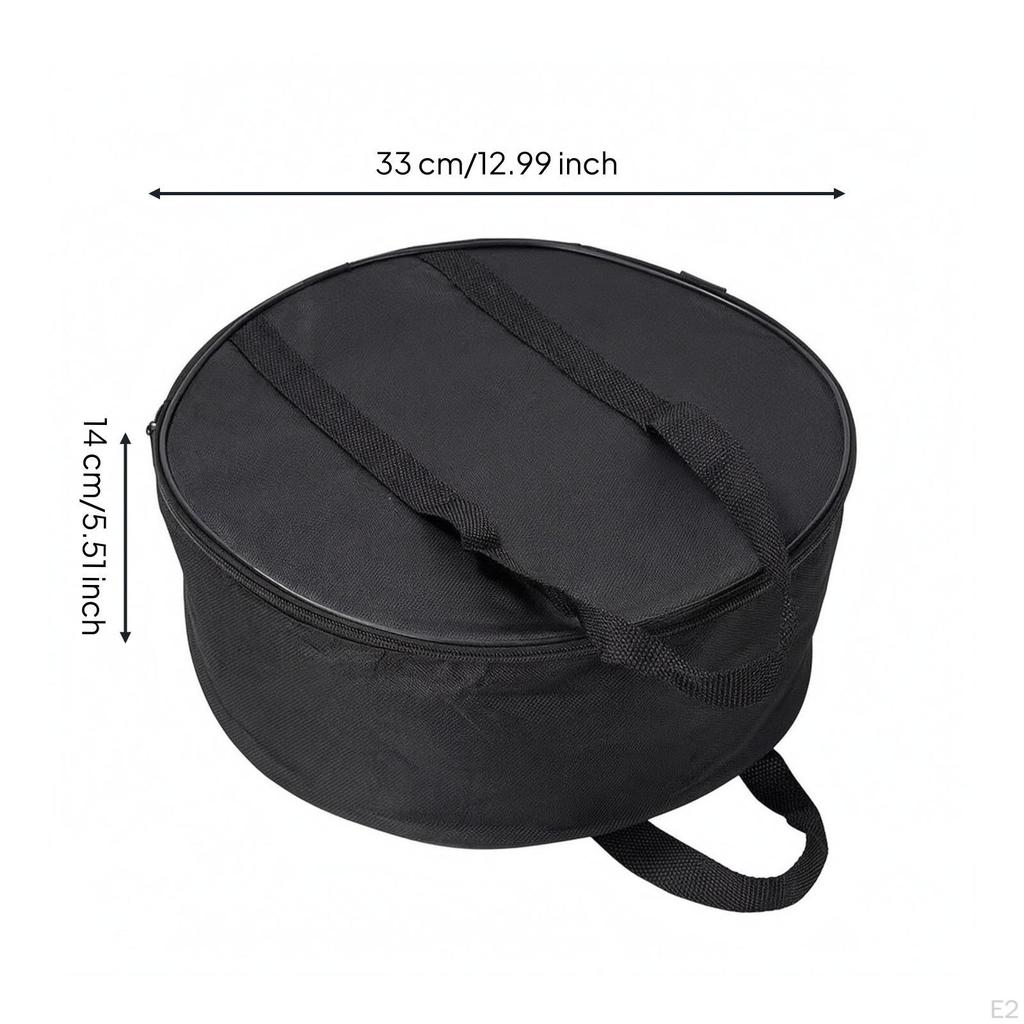 Woven Textile Storage Bag Structured Zippered Black Carry Case