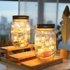 Solar Crackle Mason Jar Light for Garden, Balcony, or Tree Hanging Decor