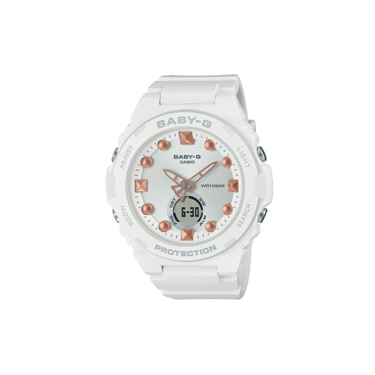 

Casio Baby-G Ocean Treasure Series 100M Water Resistant Quartz Movement Resin Strap Watch Women watches White BGA-320-7A2PR White Dial