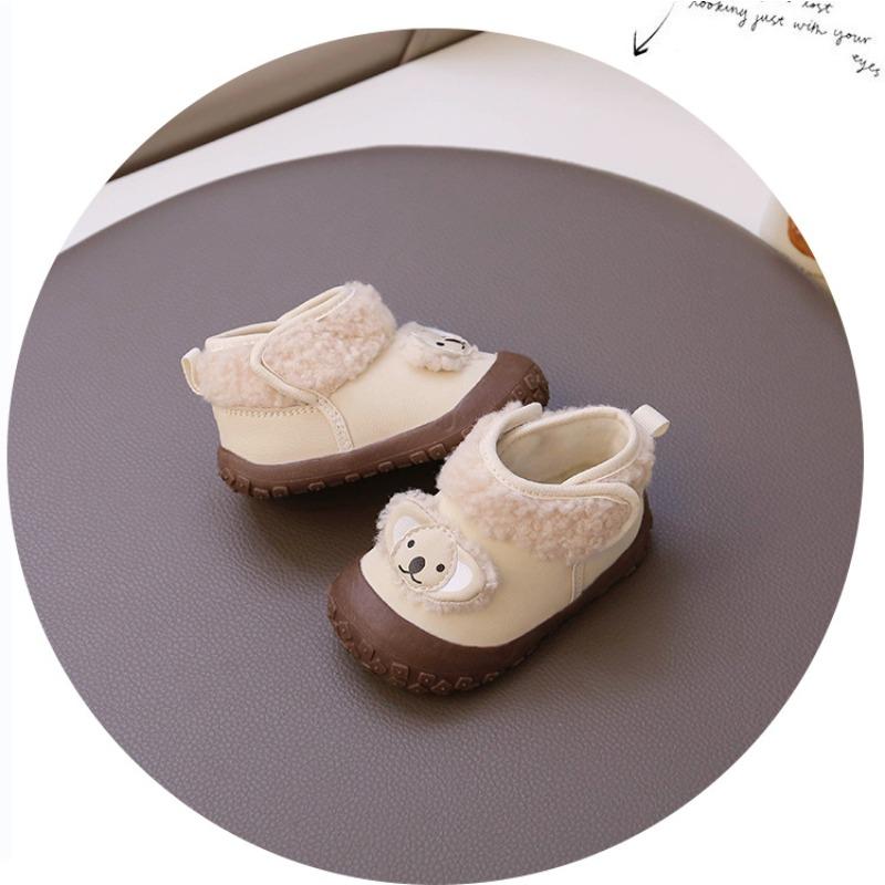 One-year-old baby snow boots winter baby cotton shoes soft-soled toddler shoes 3-6-12 month infant velvet warm shoes