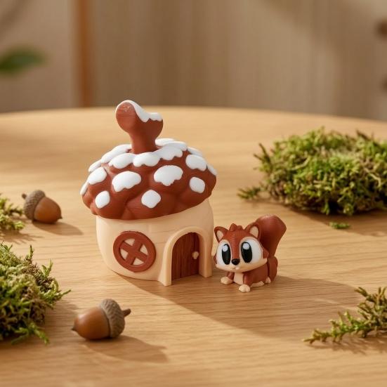Yousheng Simulated Squirrel Ornament 3D Print Fidget Toy with Articulated Joints Stress Relief Ornament for Home Decoration