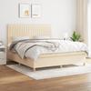 3142510 vidaXL Divan Bed with Mattress Cream 160x200 Cm Fabric