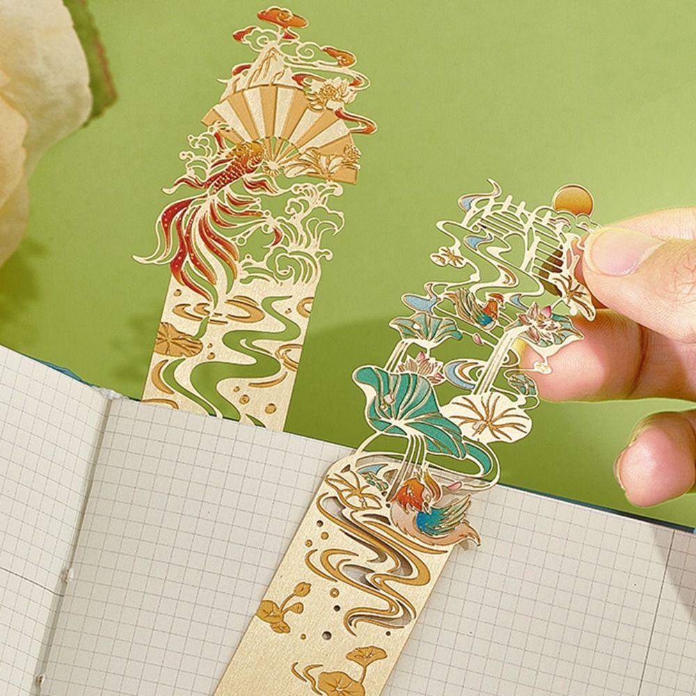 Tassel Hollow Out Bookmark Metal Book Clip Retro Metal Bookmark  Student